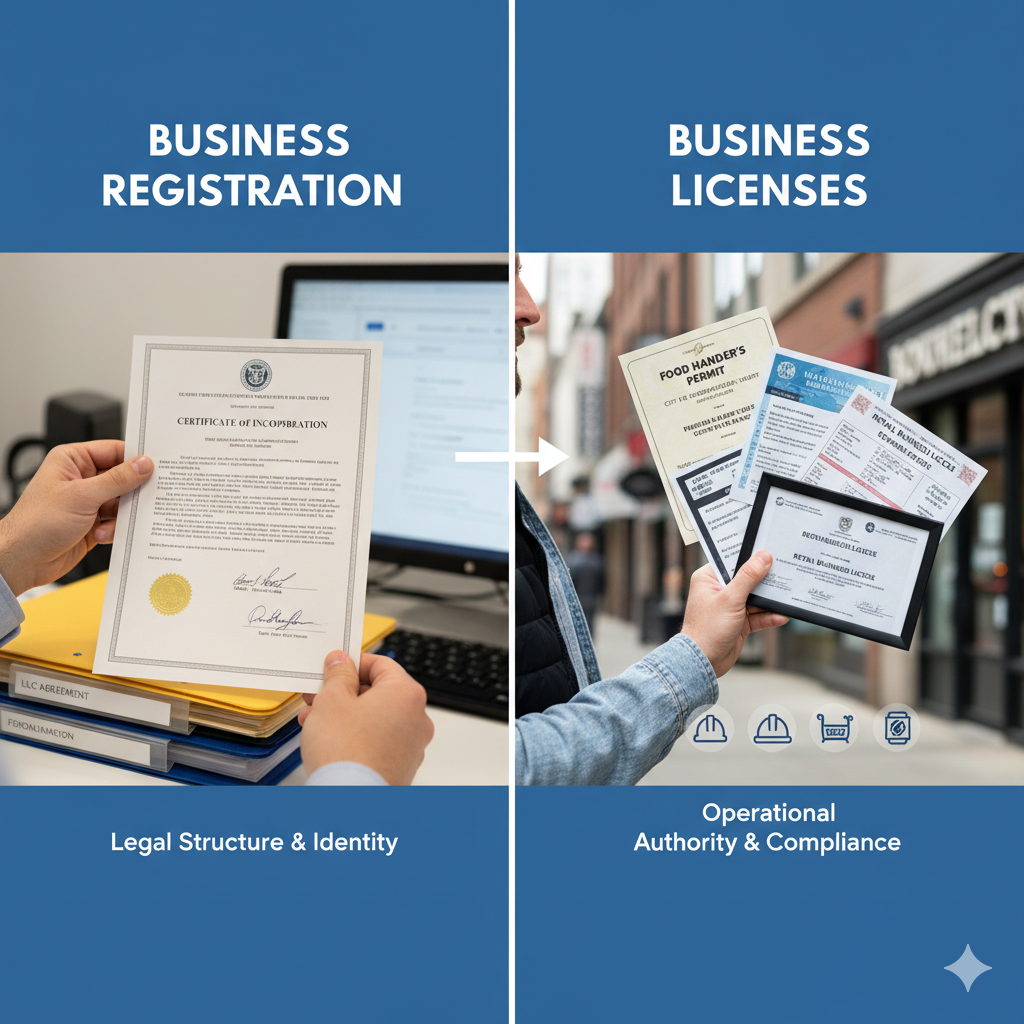Business Registration vs Business Licenses